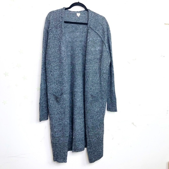 𝅺UNIQ marled Gray open closure knit duster cardigan - Picture 1 of 9